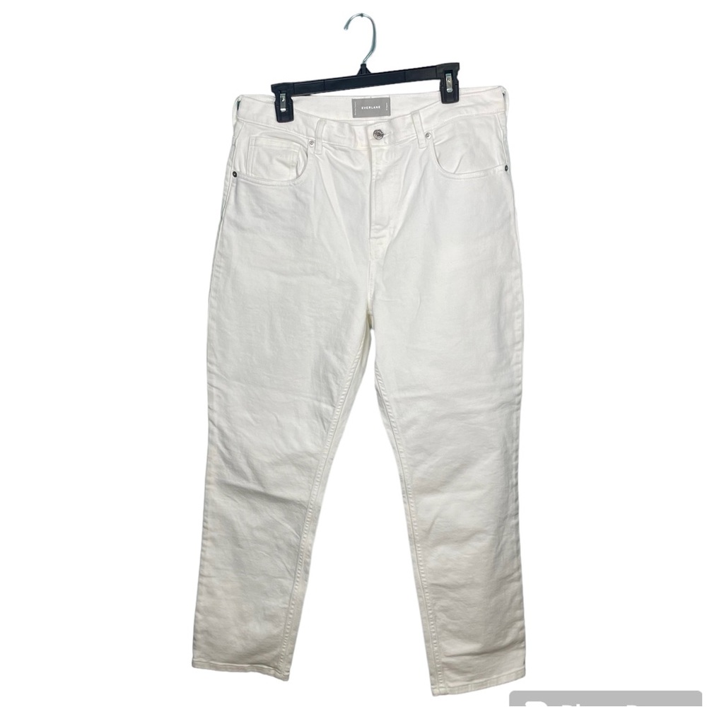 EVERLANE WOMEN'S THE HIGH RISE STRAIGHT JEANS SIZE 32 REGULAR WHITE DENIM